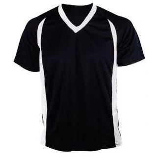 Adult Cooling Interlock V-Neck Soccer Jersey w/Contrasting Panel & Neck Trim