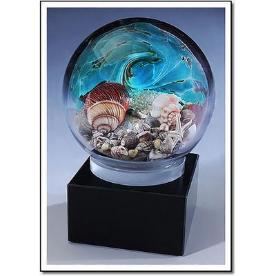 Seychelles Beachcomber Art Glass Diorama w/ Marble Base (5.5"x7.25")