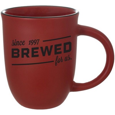 14 Oz. Salem Mug Satin Red w/Black Rim