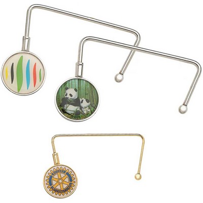 Purse Hanger with Photo Dome Emblem & Angled Handle