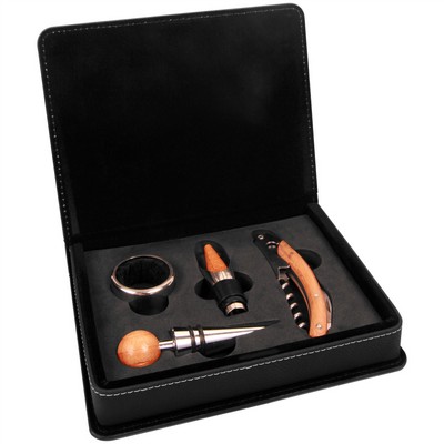 Four Piece Wine Tool Gift Set - Black