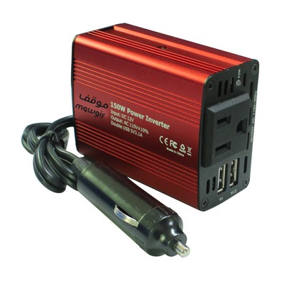 150W 12V to AC 110V Car Power Inverter w/Dual 3.1A USB Ports