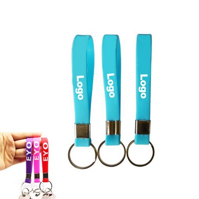 Silicone Keychain Wristband Key Ring