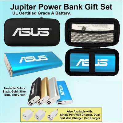 Jupiter Power Bank in Zipper Wallet 12,000 mAh - Blue