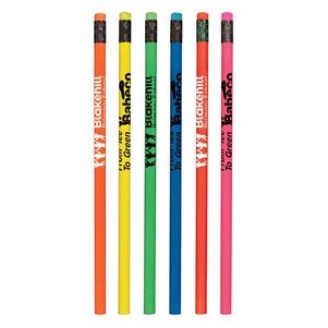 Union Printed - Round Wooded Imported Value Neon Pencil with #2 Graphite - 1-Color Print