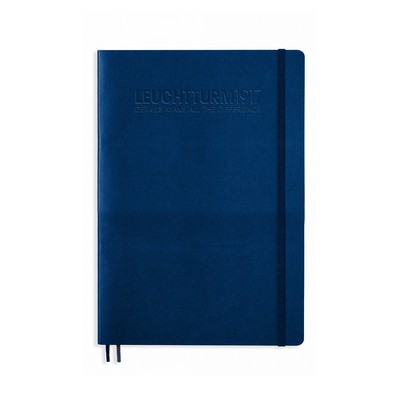 B5 Softcover Composition Notebook - Navy Blue, Plain Pages