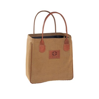 Coors Tote Bag w/Pinched Leather Handles (600D V/B Polyester)