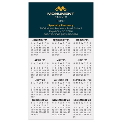 Calendar Card w/Repositionable Tape on Back (5"x9")