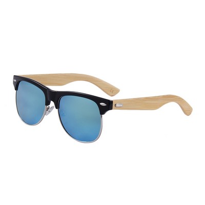 Bamboo Sunglasses - Gold Mirrored Lenses