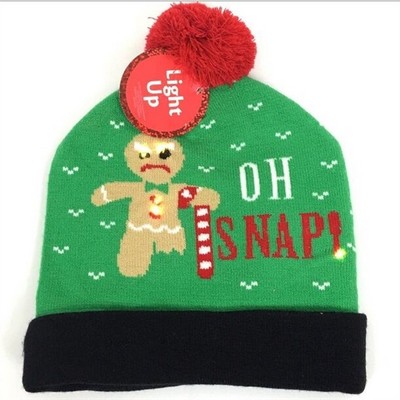 Custom Led Christmas Beanie Winter Knit Hat