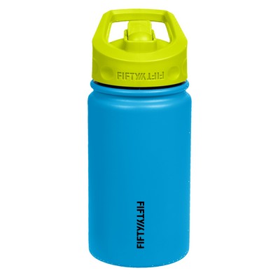 12oz Blue/Lime Kids Bottle with Straw Lid