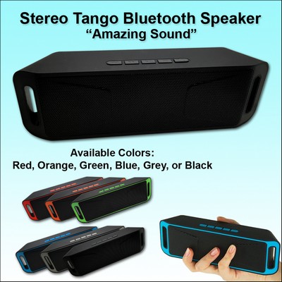 Black "Amazing Sound" Stereo Tango Bluetooth Speaker