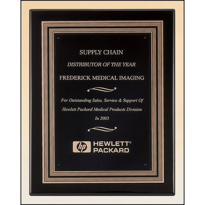 Airflyte® Black Stained Piano-Finish Plaque w/Embossed Back Plate & Black Brass Engraving Plate