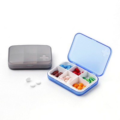 Square Medicine Storage Box w/6 Compartments