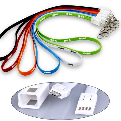 2-in-1 USB Charging Cables w/Lanyard