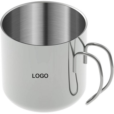 Stainless Steel Mug w/Lid & Wire Handle