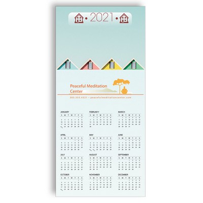 Z-Fold Personalized Greeting Calendar - Rooftop Houses