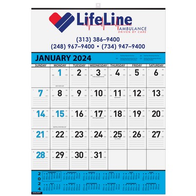 Contractor Custom Calendar w/2 Color Imprint (18"x25")