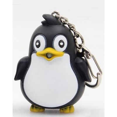 Penguin LED Sound Keychain