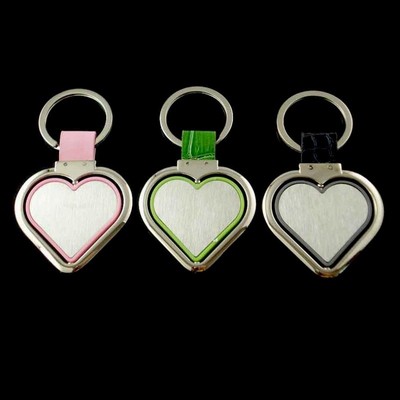 2 Tone Heart Spinner Keychain