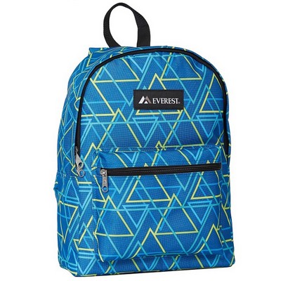 Everest Basic Pattern Backpack, Blue/Various Triangles