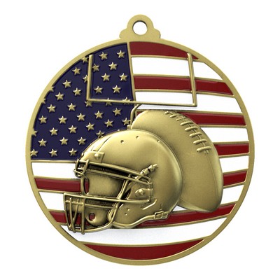 Patriotic Football Medallions 2-3/4"