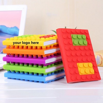 Puzzle Block Design Silicone Notebook w/Lock