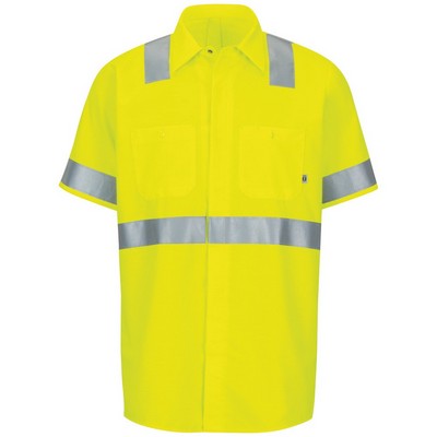 Red Kap Hi-Visibility - Unisex Short Sleeve Hi-Visibility Ripstop Work Shirt with MIMIX™ + OilBl..