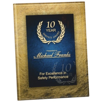 8.75" x 11.75" Gold & Blue Acrylic Plaque Award