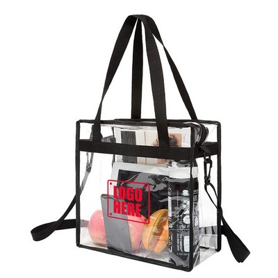 Clear Vinyl Stadium Compliant Tote Bag W/ Zipper