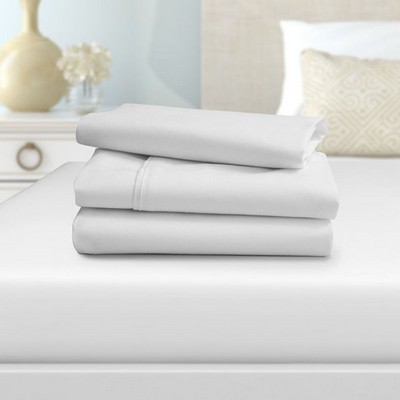 Bella T300 Blend Collection Queen Flat Sheets w/2'' Top Hem