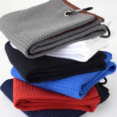 Waffle Golf Towel w/Carabiner