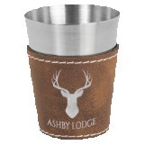 2 Oz. Rustic Leatherette/Stainless Steel Shot Glass