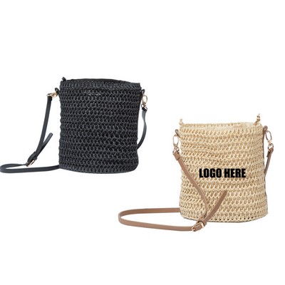 Bucket Sharp Straw Bag