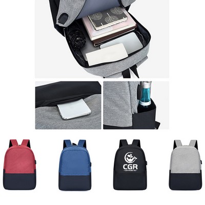 Laptop Business School Backpack w/USB Charging Port