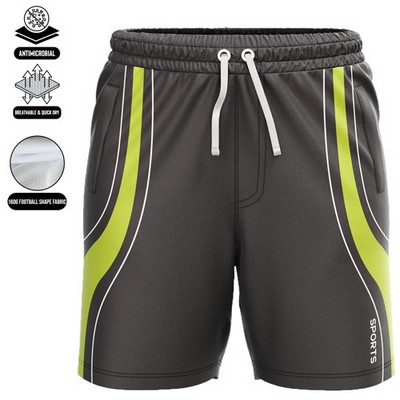 Men's Custom Full Sublimation Performance Shorts -160G Football Shape Fabric