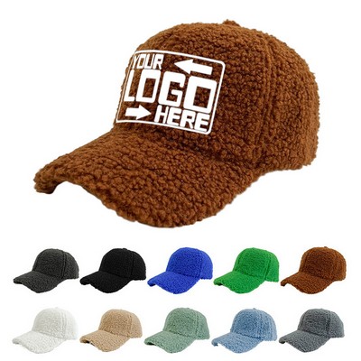 Faux Lamb Wool Baseball Cap