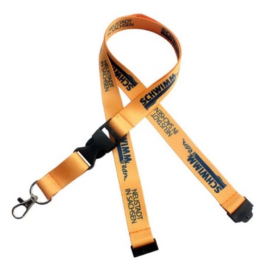 3/4 x 36 Full Color Polyester Lanyard with Safety Breakaway and Buckle Release