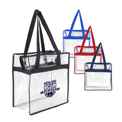 Basic Clear Stadium Security Zipper Tote