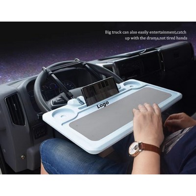 2 in 1 Adjustable Auto Steering Wheel Desk Back Seat Tray Eating Laptop Tray For Truck Bus Car