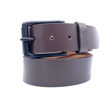 Brown Leather Belt w/Black Buckle