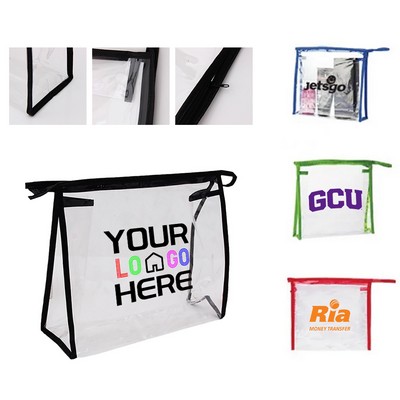 Printed PVC Travel Amenities Case - Quart Sized