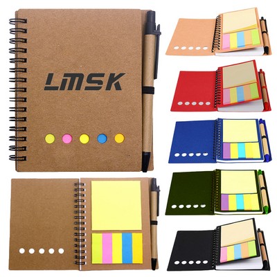 ECO Notebook W/Sticky Flags Pen