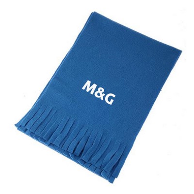 Embroidery Solid Color Polar Fleece Scarf