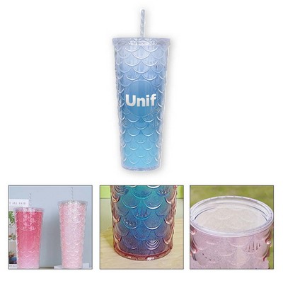 Fish Scale Cup 700ml Large Capacity