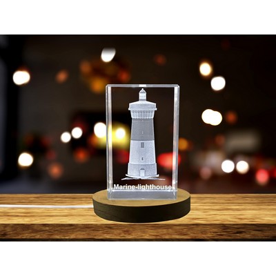 A Beacon of Hope | Marine lighthouse 3d engraved crystal