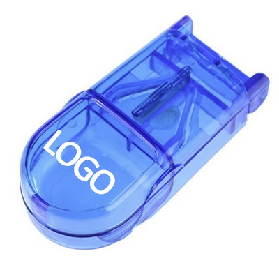 3.5''x 1.6''x1'' Portable ABS Plastic Pill Cutter & Case