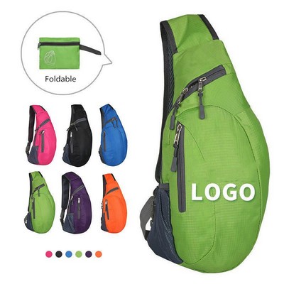 Foldable Sling Bags Shoulder Chest Backpack Crossbody Daypack For Cycling Walking Hiking