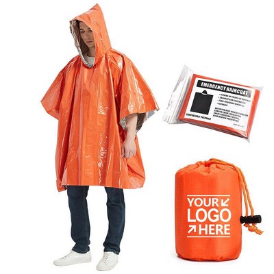 Waterproof Heat Reflective Emergency Survival Poncho Blanket