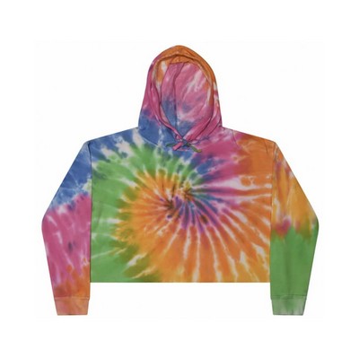 Tie-Dye Ladies' Cropped Hooded Sweatshirt